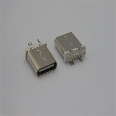 HJC-TC-004 USB TYPE-C 180度直插16P白胶鱼叉脚 L=10.0