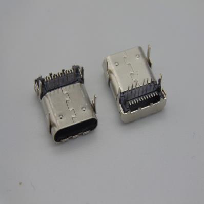 HJC-TC-014 USB -TYPE-C四脚前插后贴24P母座L=10.5