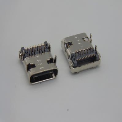 HJC-TC-024 USB-TYPE-C 四脚前插后贴24P母座 L=9.85