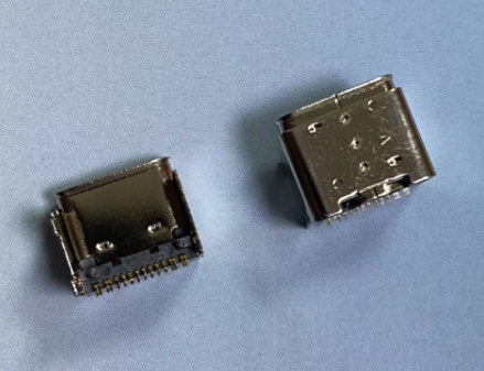 USB -TYPE-C 16P 卧式四脚插端子SMT垫高3.0 CH=4.58